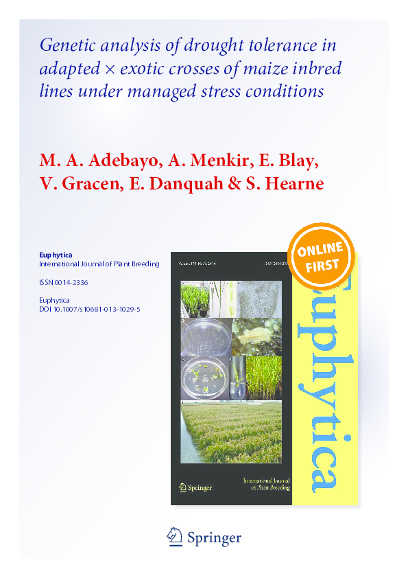 (PDF) Genetic analysis of drought tolerance in adapted × exotic crosses ...