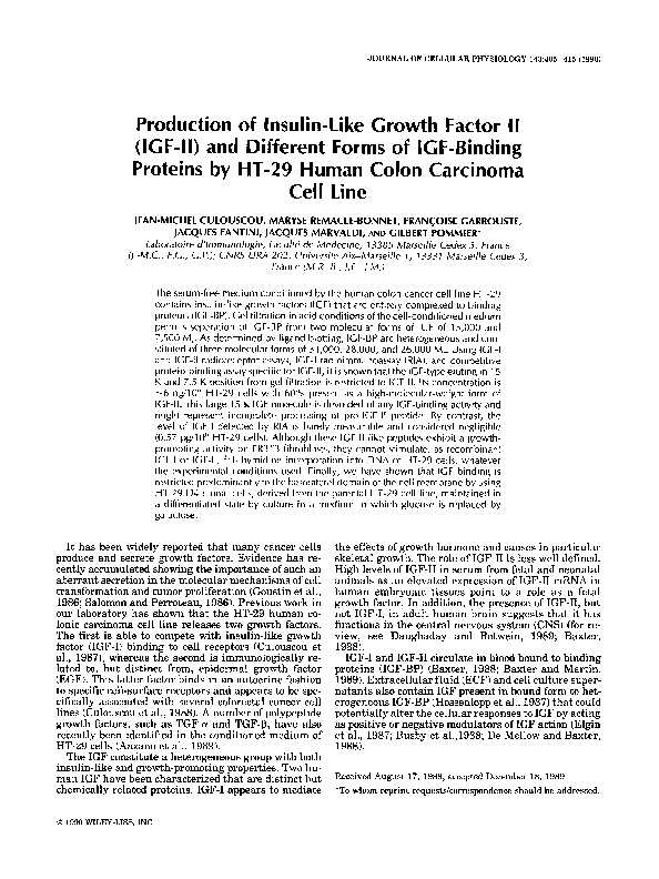 (PDF) Production of insulin-like growth factor II (IGF-II) and ...