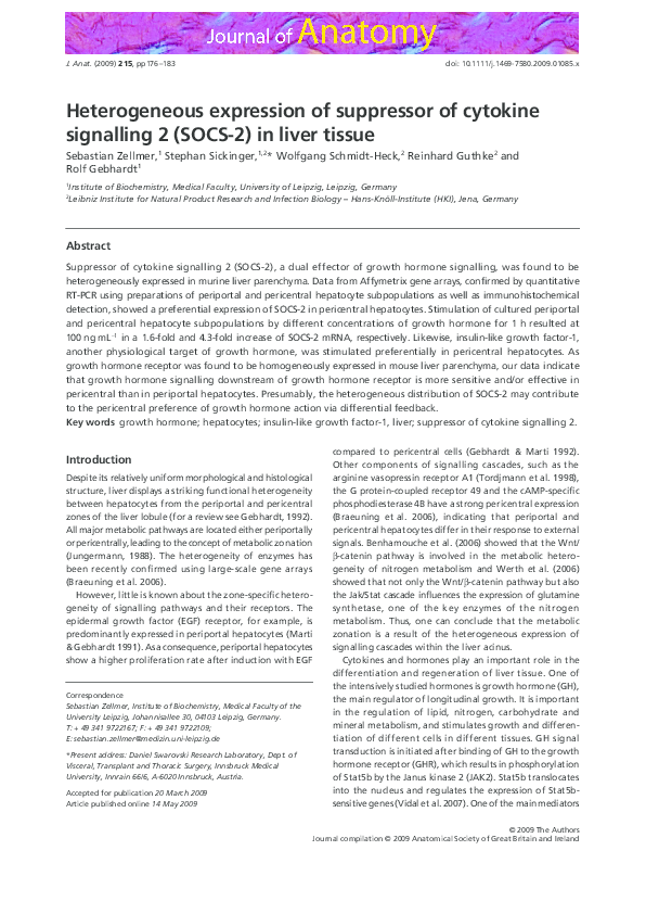 (PDF) Heterogeneous expression of suppressor of cytokine signalling 2 ...