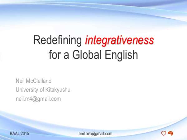 (PDF) Redefining integrativeness for a Global English (CAES 2015 - Hong ...