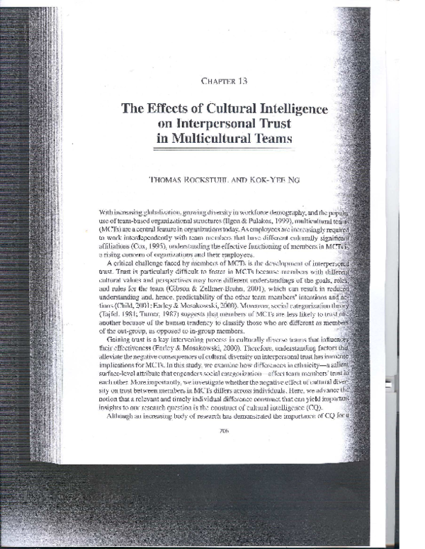 (PDF) The effects of cultural intelligence on interpersonal trust in ...