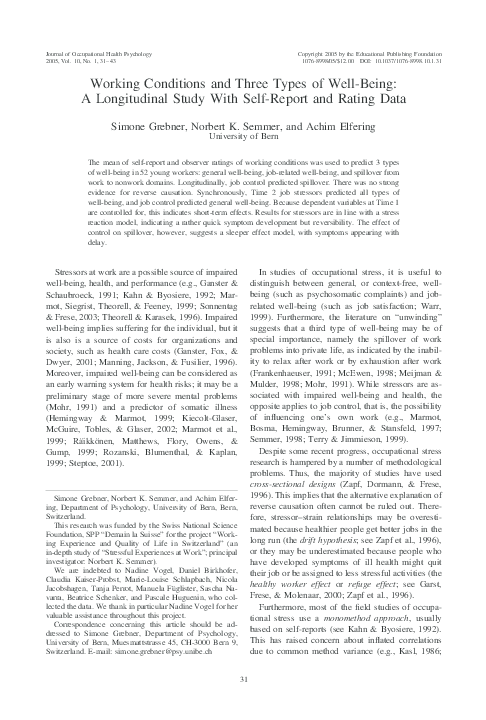 (PDF) Working Conditions and Three Types of Well-Being: A Longitudinal ...