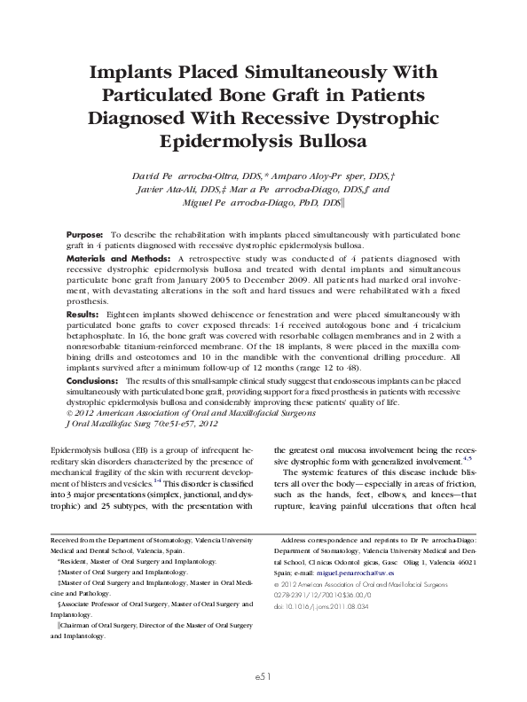 (PDF) Hereditary Dystrophic Epidermolysis Bullosa A Rare Case Report ...