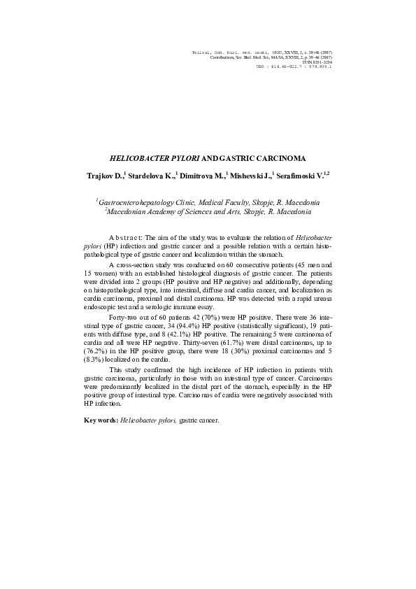 H pylori review image