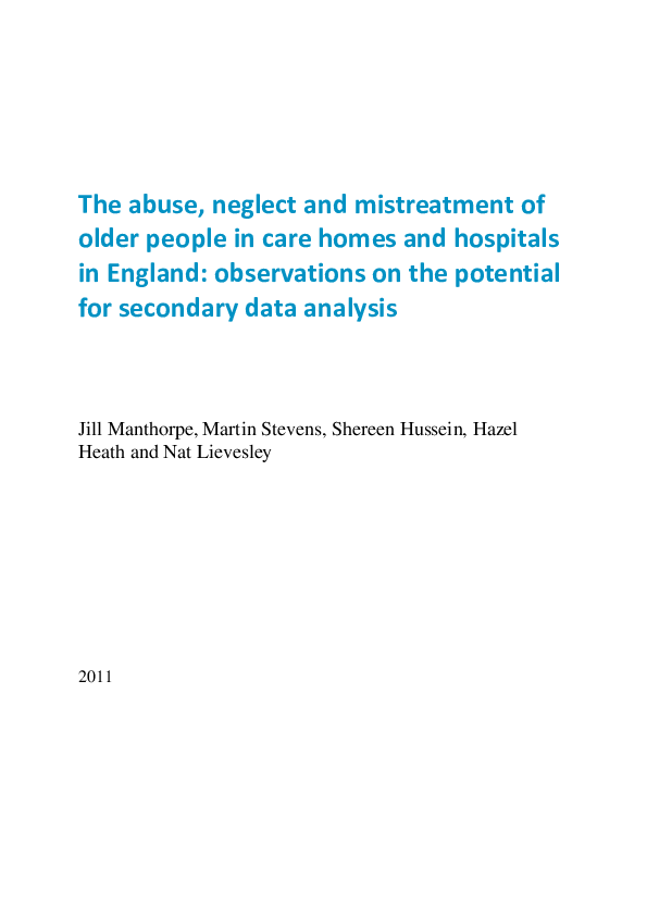 (PDF) The abuse, neglect and mistreatment of older people with dementia ...