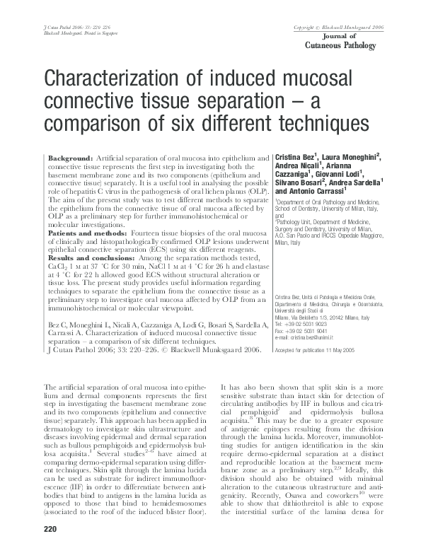 (PDF) Characterization of induced mucosal connective tissue separation ...