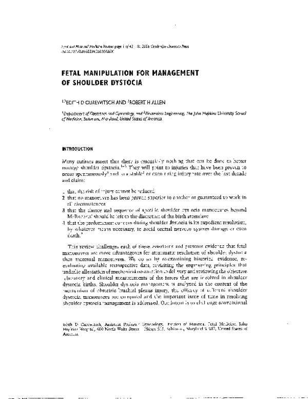 Shoulder dystocia essay 06 image