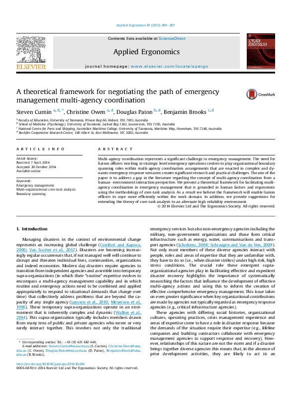 (PDF) A theoretical framework for negotiating the path of emergency ...