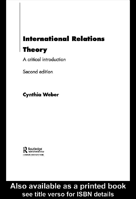 (PDF) International Relations Theory - A critical introduction