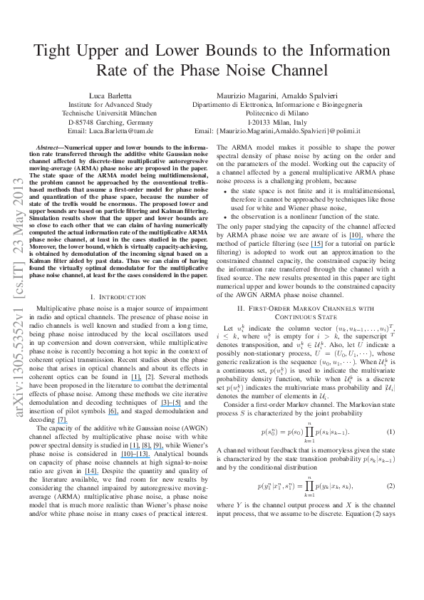 (PDF) Tight upper and lower bounds to the information rate of the phase ...