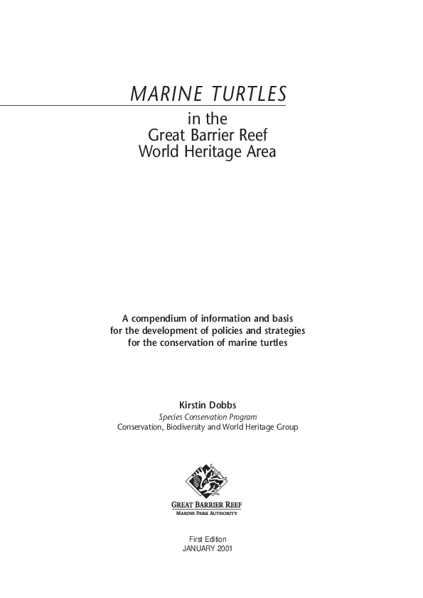 (PDF) MARINE TURTLES in the Great Barrier Reef World Heritage Area A ...