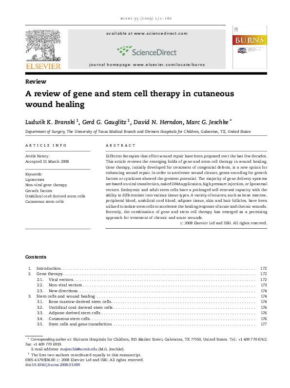 (PDF) A review of gene and stem cell therapy in cutaneous wound healing