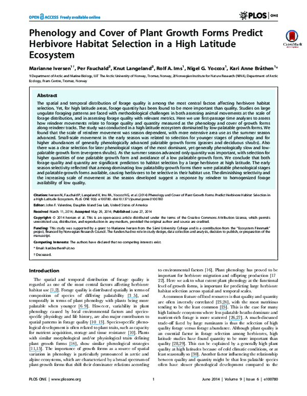 (PDF) Phenology and Cover of Plant Growth Forms Predict Herbivore ...