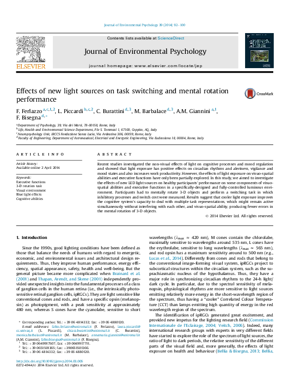 (PDF) Effects of new light sources on task switching and mental ...