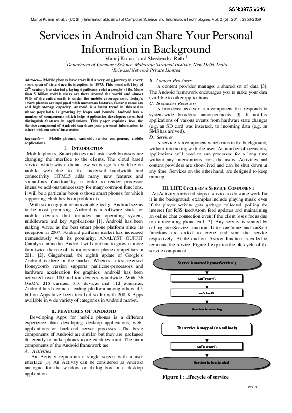 (PDF) Services in Android can Share Your Personal Information in Background