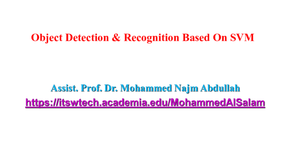 (PPT) Object Detection & Recognition Based On SVM