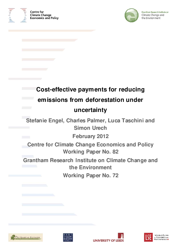 (PDF) Cost-effective payments for reducing emissions from deforestation ...