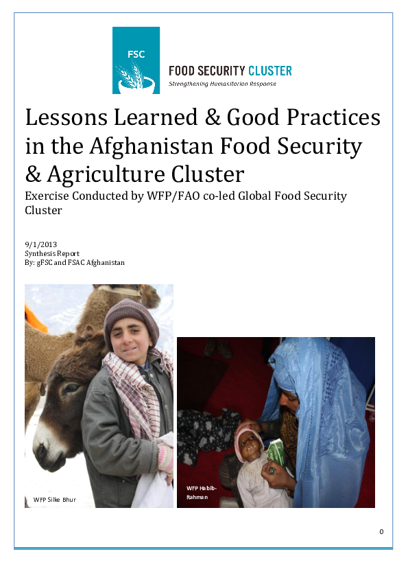 (PDF) Lessons Learned & Good Practices in the Afghanistan Food Security ...