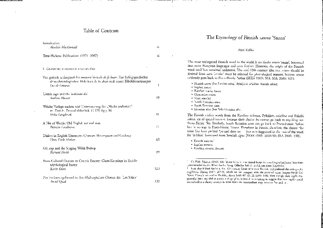 (PDF) The Etymology of Finnish sauna 'Sauna' Petri Kallio Academia.edu