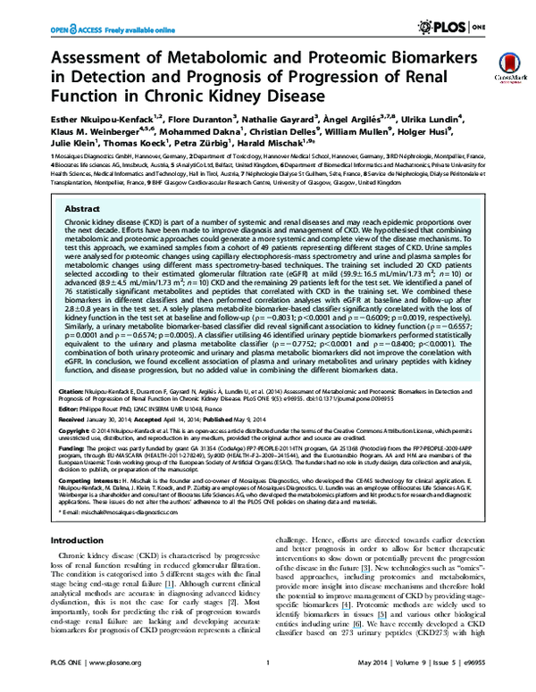 (PDF) Assessment of Metabolomic and Proteomic Biomarkers in Detection ...
