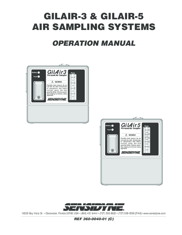 (PDF) GILAIR3 & GILAIR5 AIR SAMPLING SYSTEMS OPERATION MANUAL kenia fanti Academia.edu