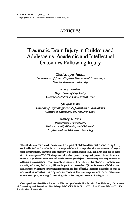 (PDF) Timing of Traumatic Brain Injury in Childhood and Intellectual ...