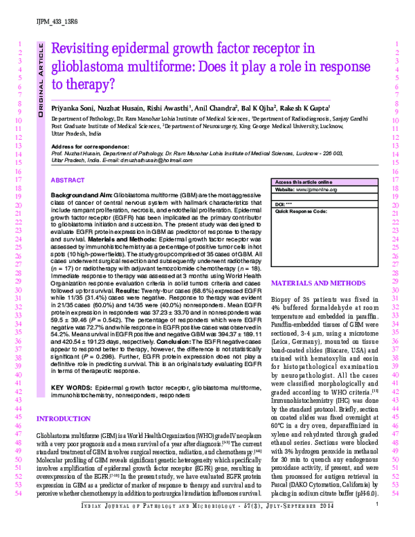(PDF) Revisiting epidermal growth factor receptor in glioblastoma ...