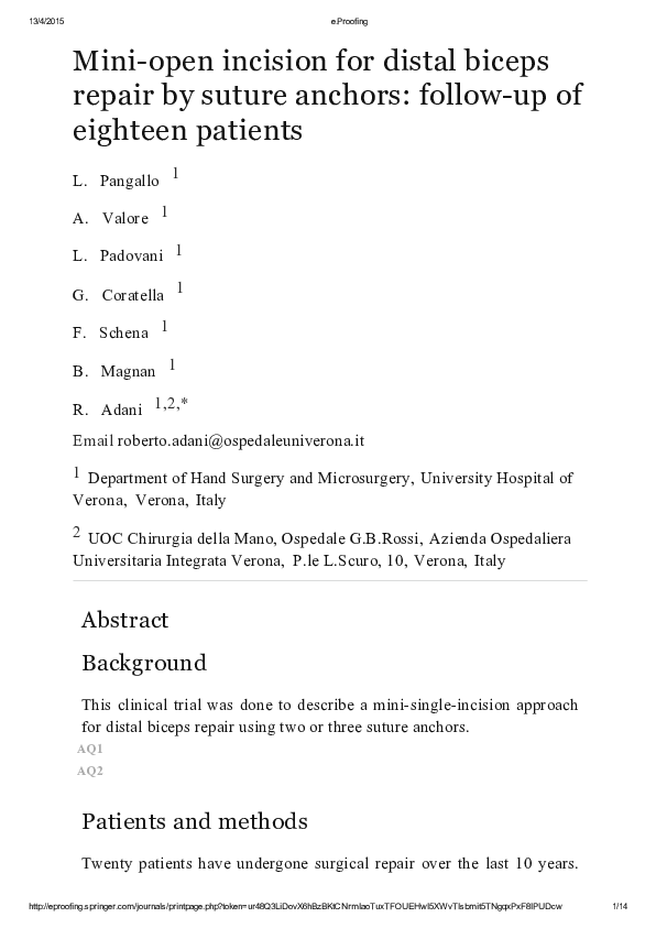 (PDF) Mini-open incision for distal biceps repair by suture anchors ...