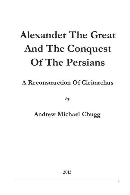 (PDF) Alexander the Great and the Conquest of the Persians: A ...