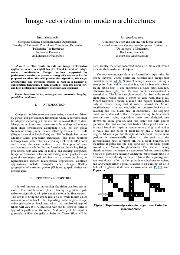 (PDF) Image vectorization on modern architectures