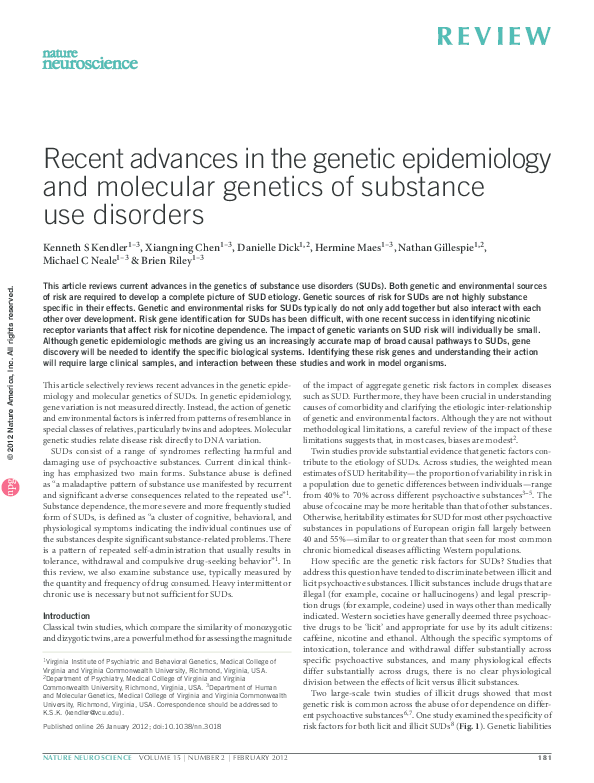 (PDF) Recent advances in the genetic epidemiology and molecular ...