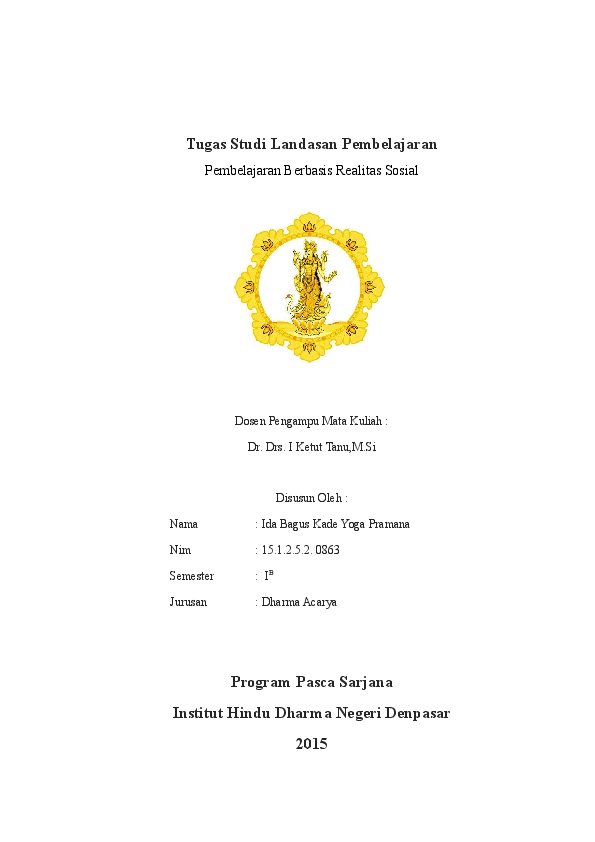 Strategi Pembelajaran Berbasis Realitas Sosial