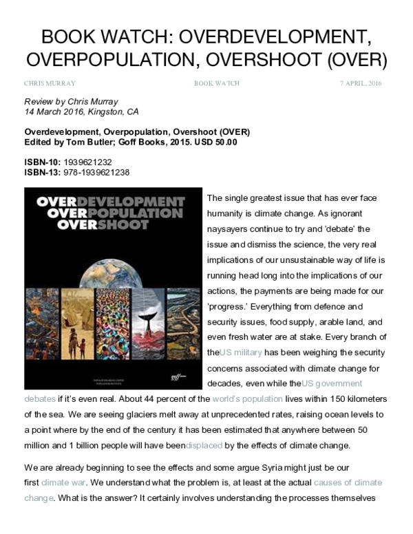 (PDF) Review: Overdevelopment, Overpopulation, Overshoot (OVER). Edited ...