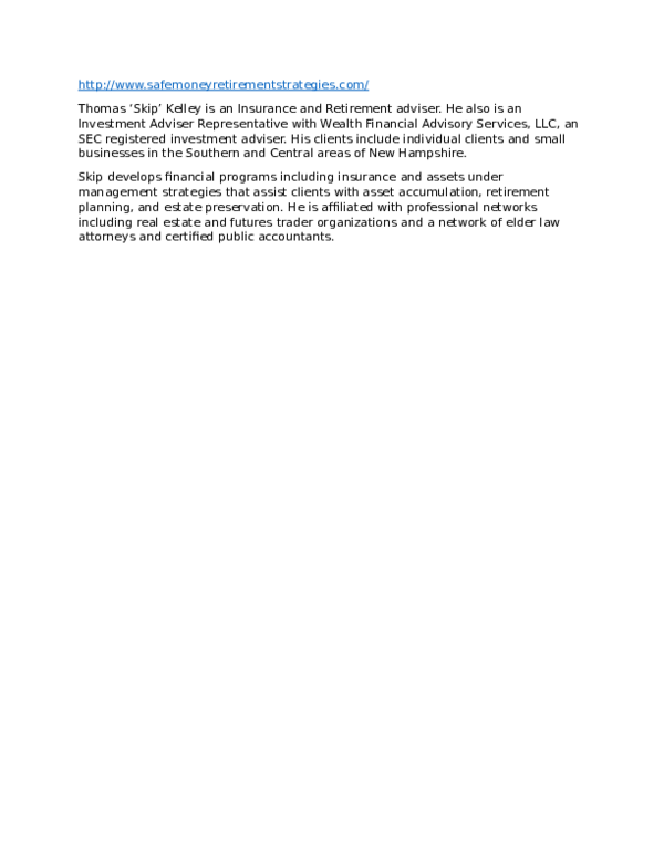 (DOC) Safe Money Retirement Strategies Thomas Kelley Academia.edu