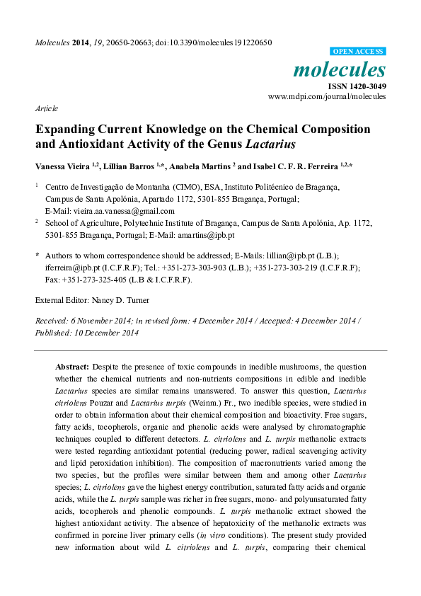 (PDF) Expanding Current Knowledge on the Chemical Composition and ...
