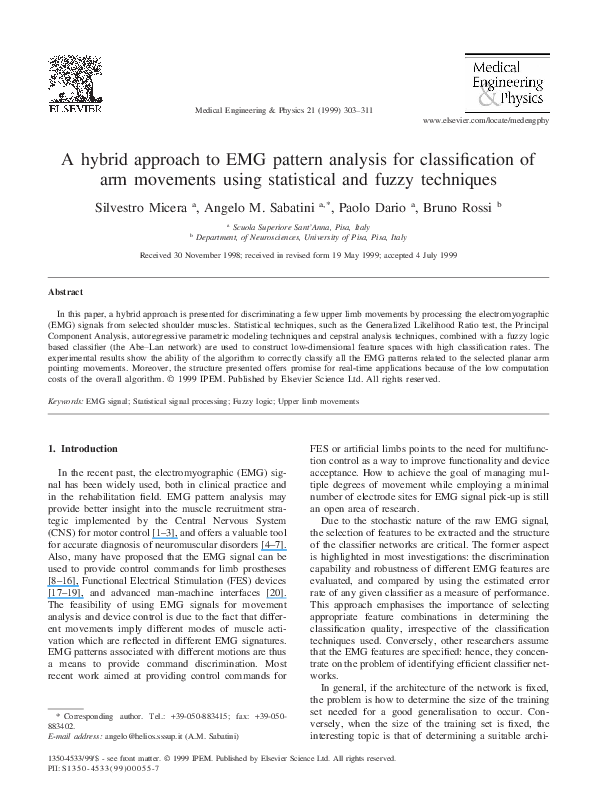 (PDF) A hybrid approach to EMG pattern analysis for classification of ...