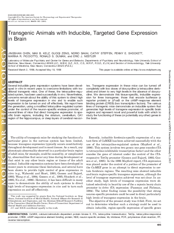 (PDF) Transgenic Animals with Inducible, Targeted Gene