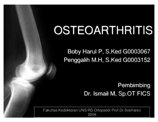 Pdf Osteoarthritis Ppt
