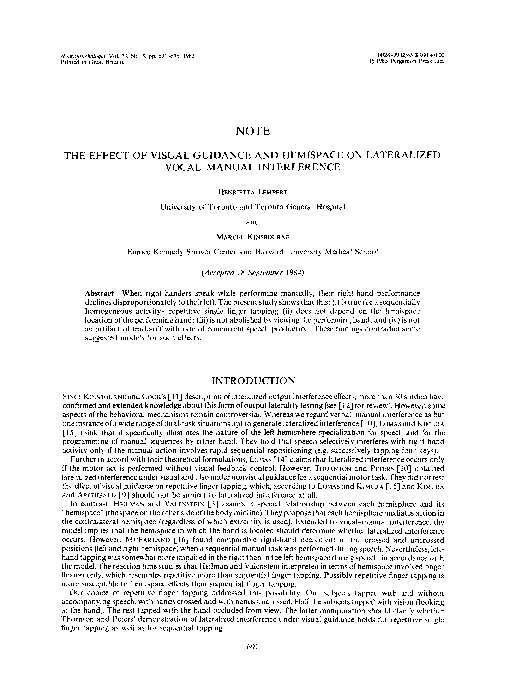 (PDF) The effect of visual guidance and hemispace on lateralized vocal ...
