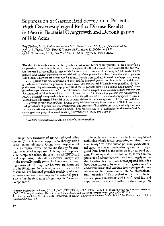 (PDF) Suppression of gastric acid secretion in patients with gastroesophageal reflux disease