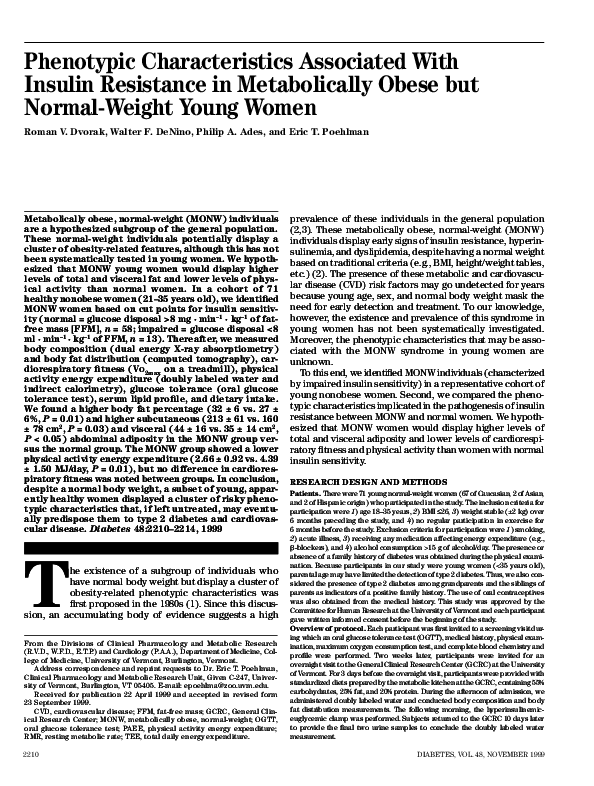 (PDF) Phenotypic characteristics associated with insulin resistance in ...