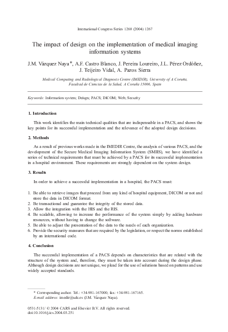 (PDF) The impact of design on the implementation of medical imaging ...
