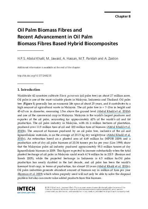 (PDF) Oil Palm Biomass Fibres and Recent Advancement in Oil Palm ...