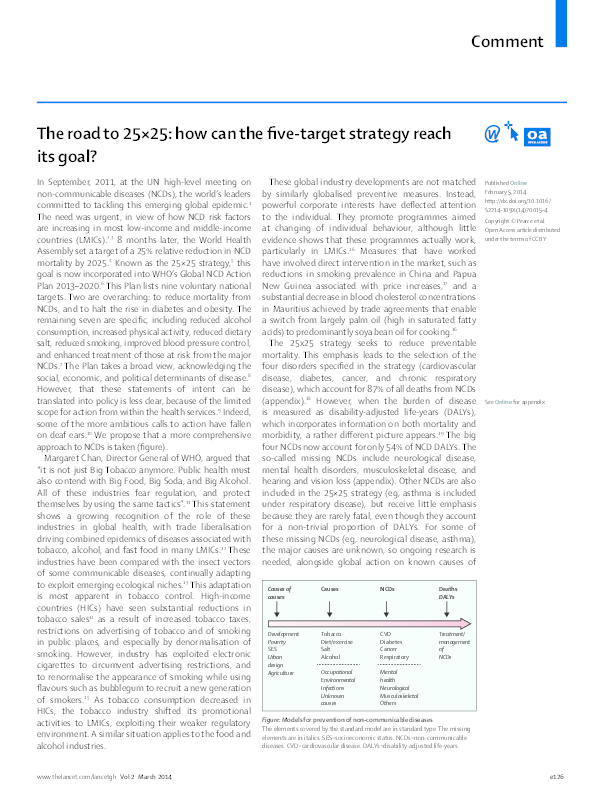 (PDF) The road to 25×25: how can the five-target strategy reach its goal?