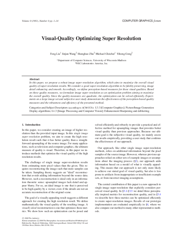 (PDF) Visual-Quality Optimizing Super Resolution