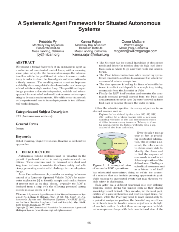 (PDF) A systematic agent framework for situated autonomous systems