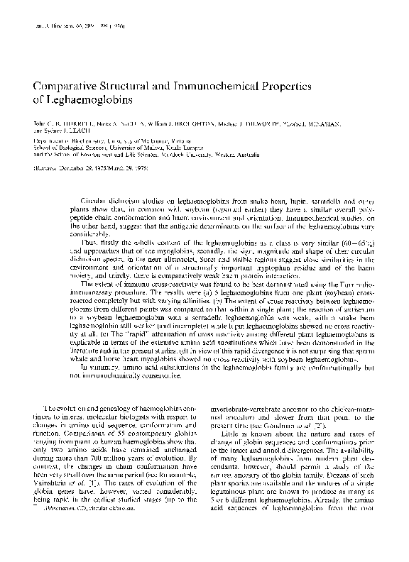 (PDF) Comparative Structural and Immunochemical Properties of ...
