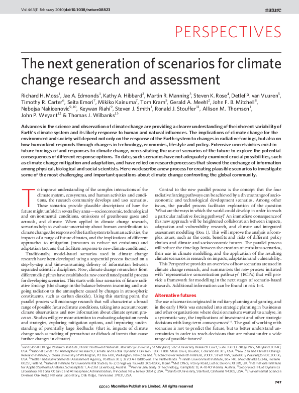 (PDF) The next generation of scenarios for climate change research and ...