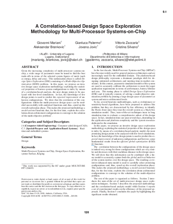 (PDF) A correlation-based design space exploration methodology for ...