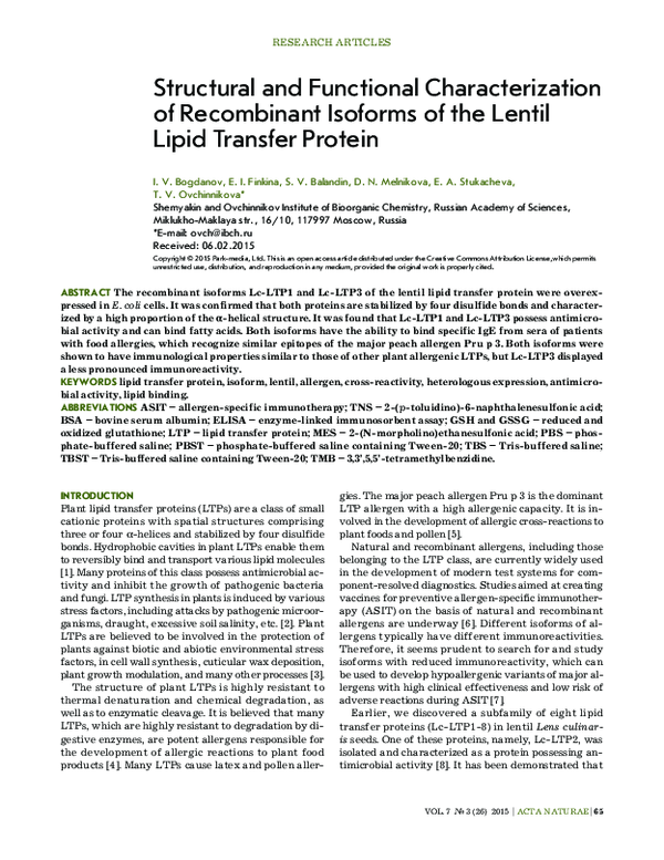 (PDF) Structural and Functional Characterization of Recombinant ...